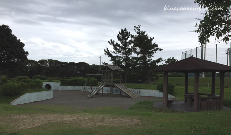 竜洋海洋公園のアスレチック広場のすべり台