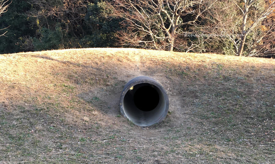 うさぎ山公園の土管のトンネル